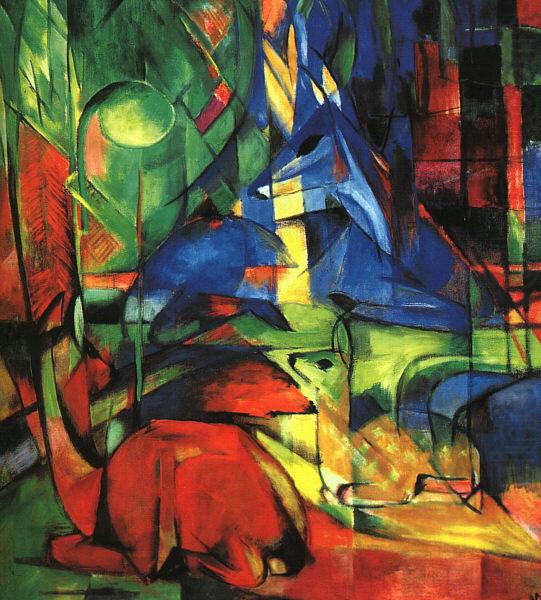 Franz Marc Deer in the Forest II oil painting picture